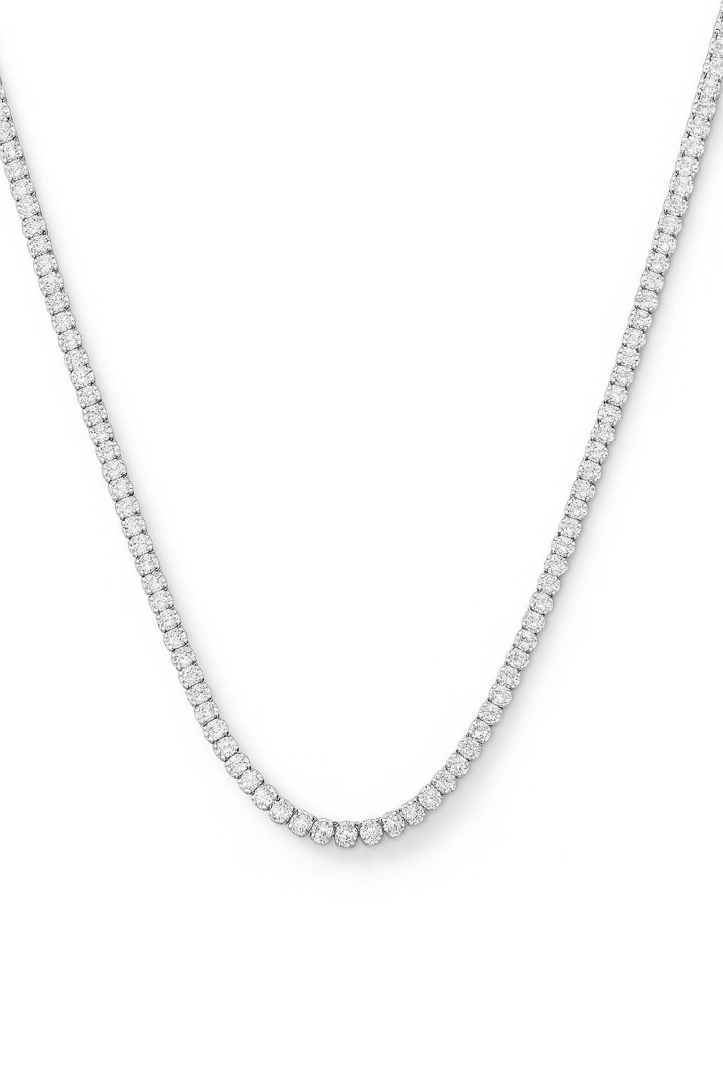 Oval Lab Grown Tennis Necklace 10.0 Carats