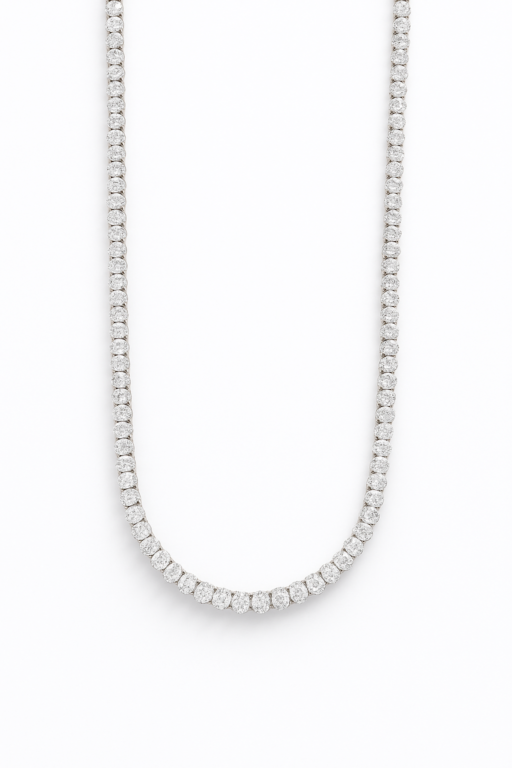 Oval Lab Grown Tennis Necklace 8.0 Carats