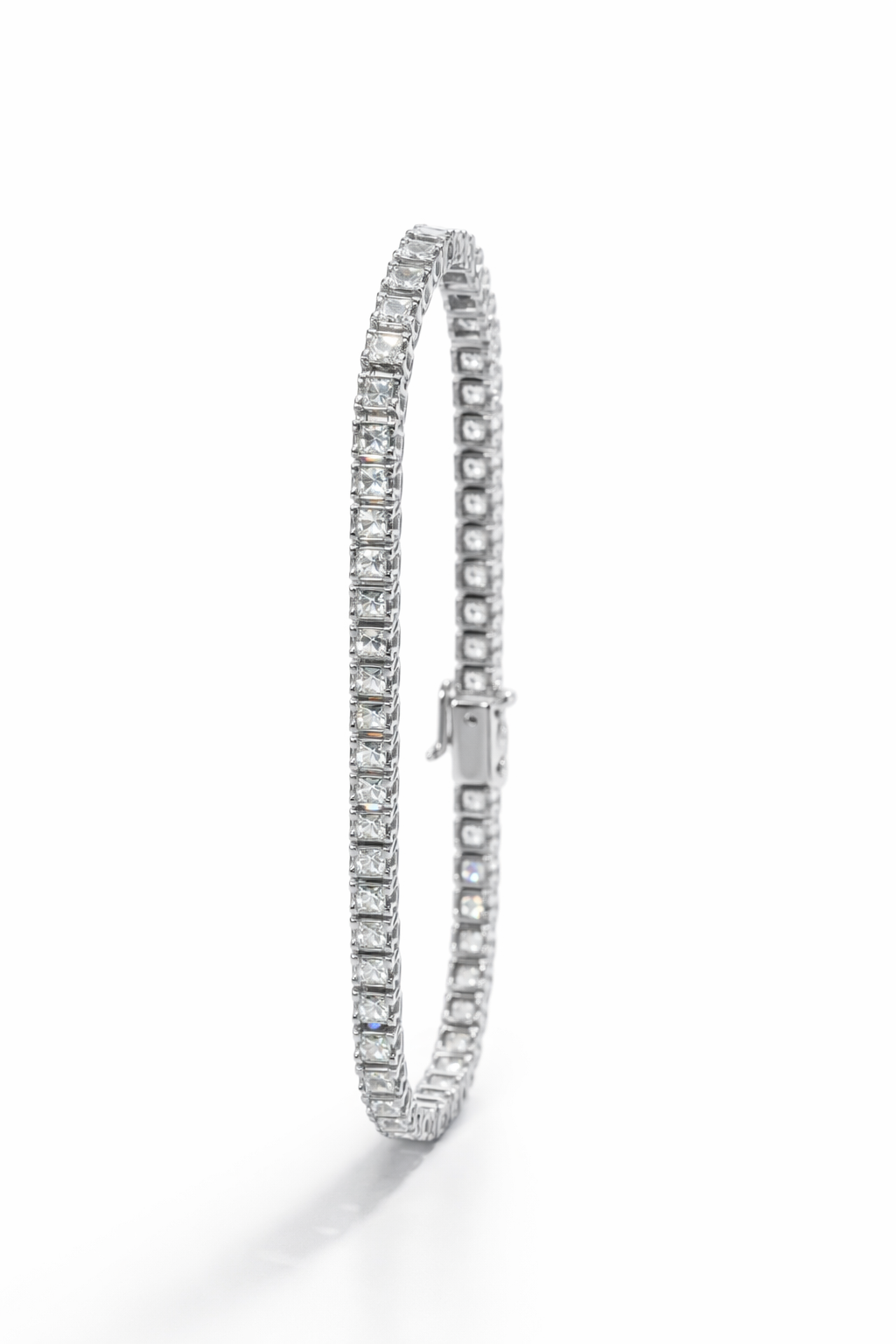 Lab Grown Emerald Shape Tennis Bracelet 7.5 Carats