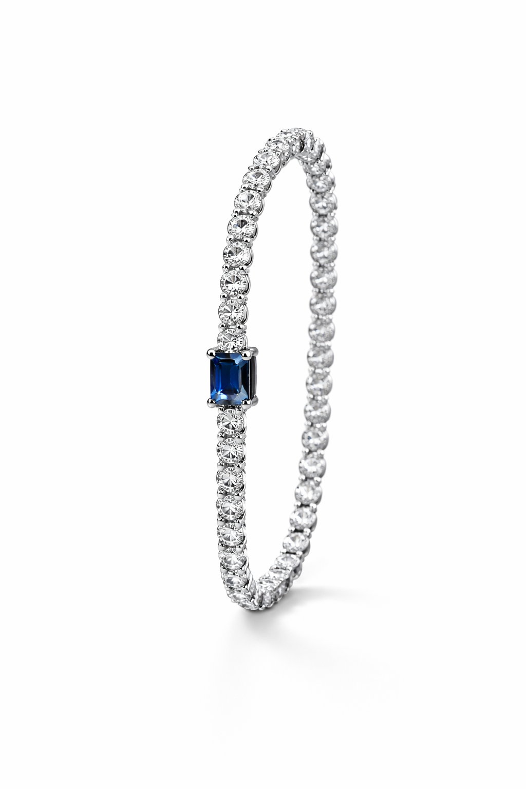 Lab Grown Round Tennis Bracelet with Lab Sapphire Stone 5.7 Carats