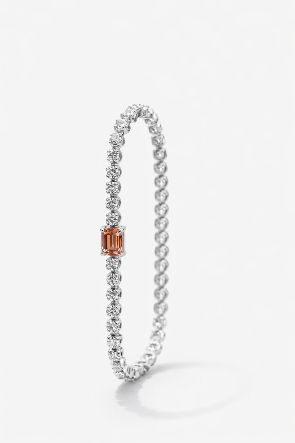Lab Grown Round Tennis Bracelet with Lab Pink Diamond Stone 5.7 Carats