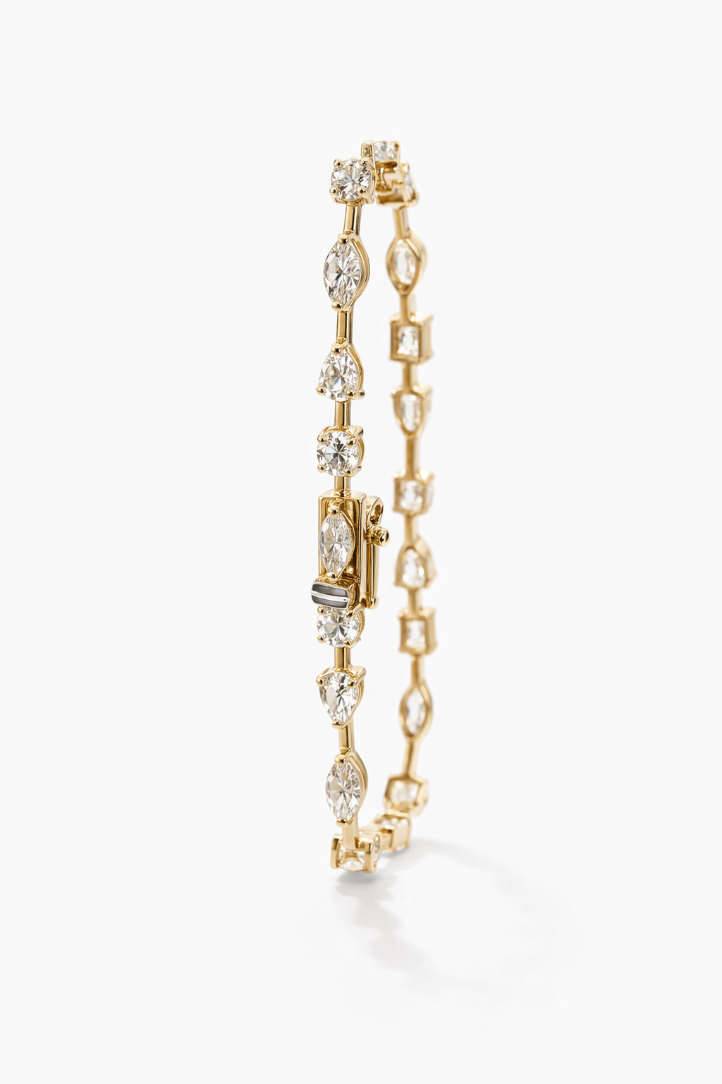 Lab Grown Multishape Tennis Bracelet 5.7 Carats
