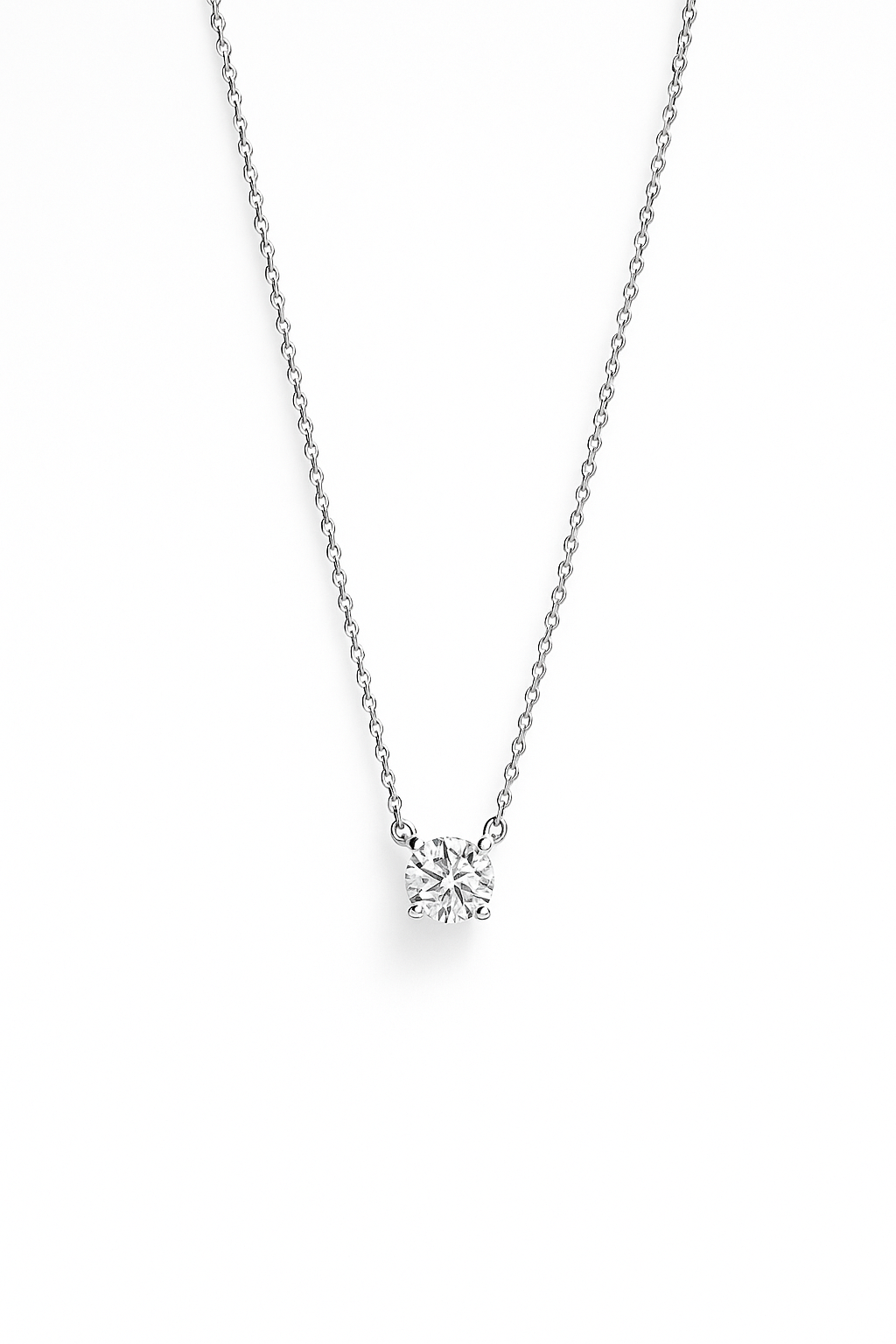 Lab Grown Solitary Necklace Round Shape 1.0 Carats