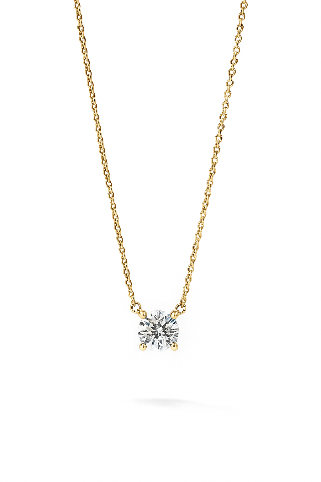 Lab Grown Solitary Necklace Round Shape 2.0 Carats
