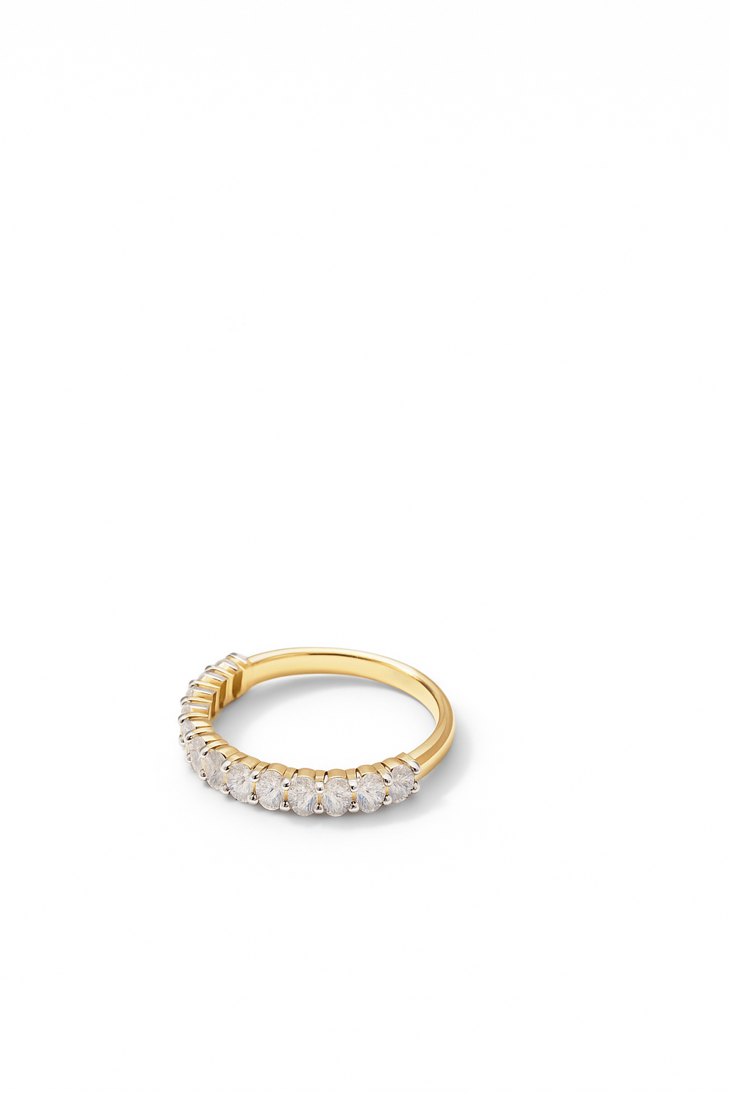 Oval Lab Grown Half Eternity Ring 1.0 Carats