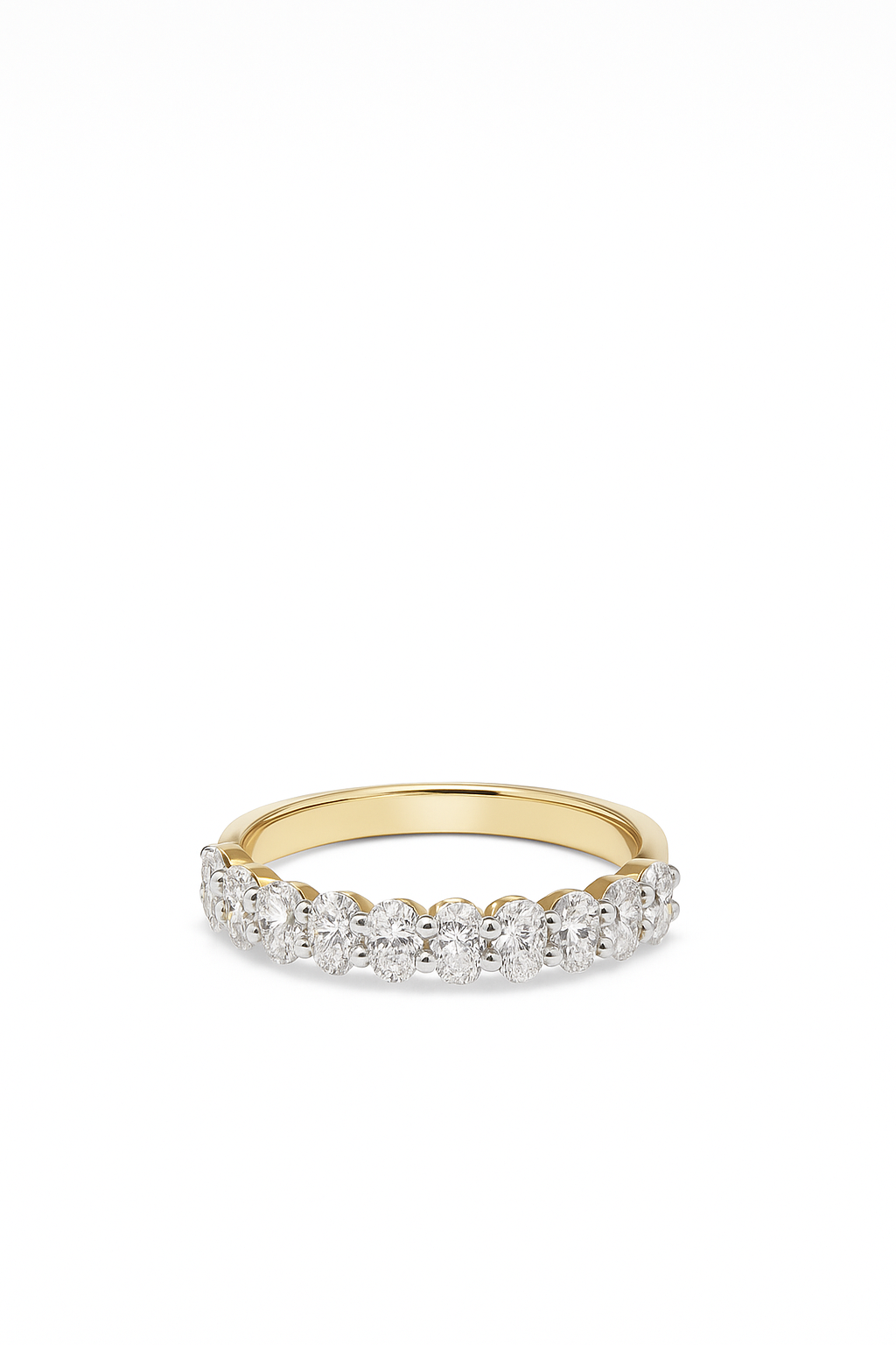Oval Half Eternity Ring with Lab Diamonds 1.6 Carats