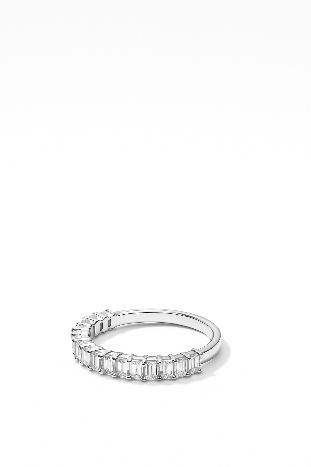 Emerald Lab Grown Diamonds Half Eternity Ring 1.2 Carats