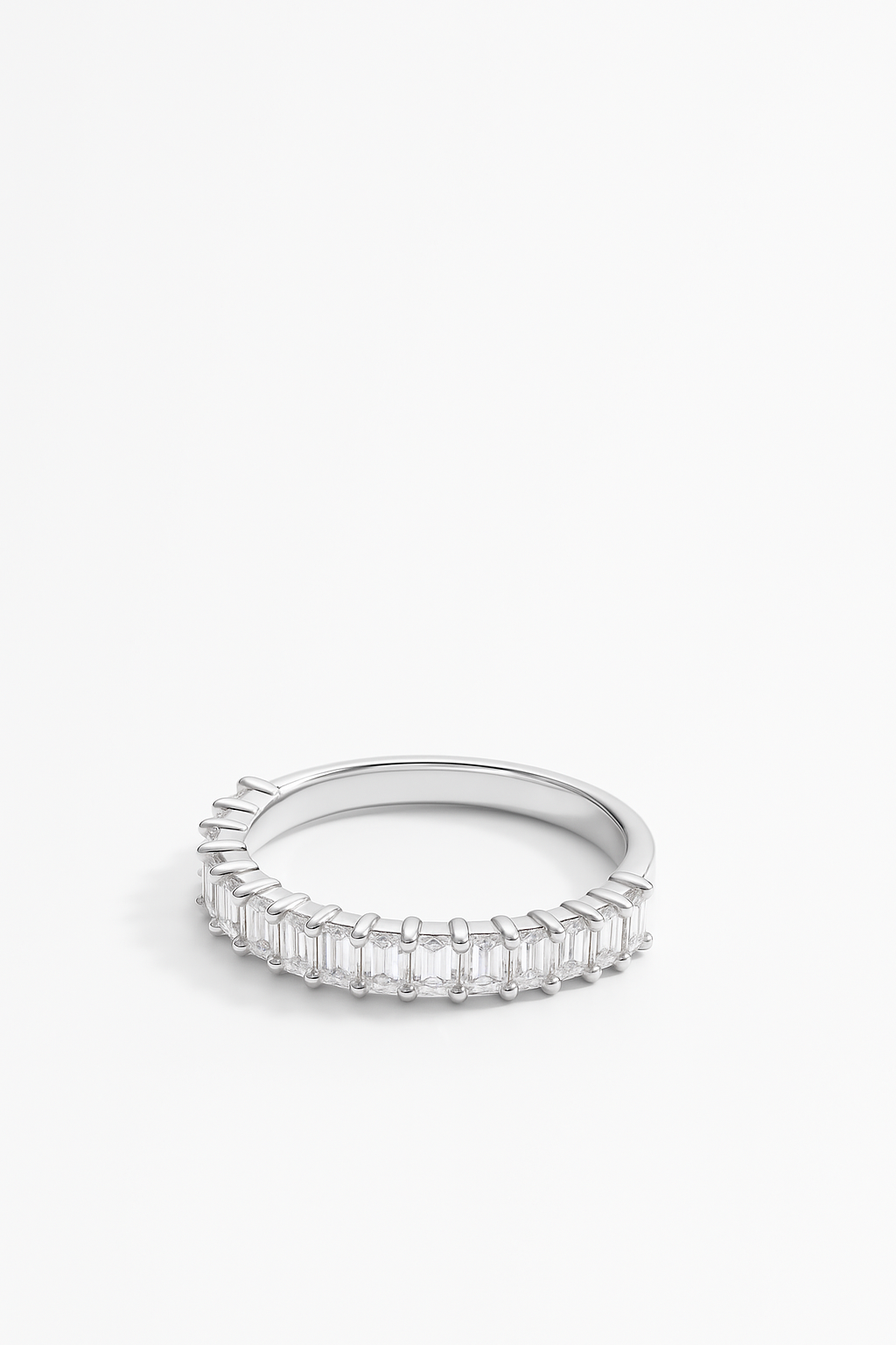 Emerald Lab Grown Diamonds Half Eternity Ring 1.6 Carats
