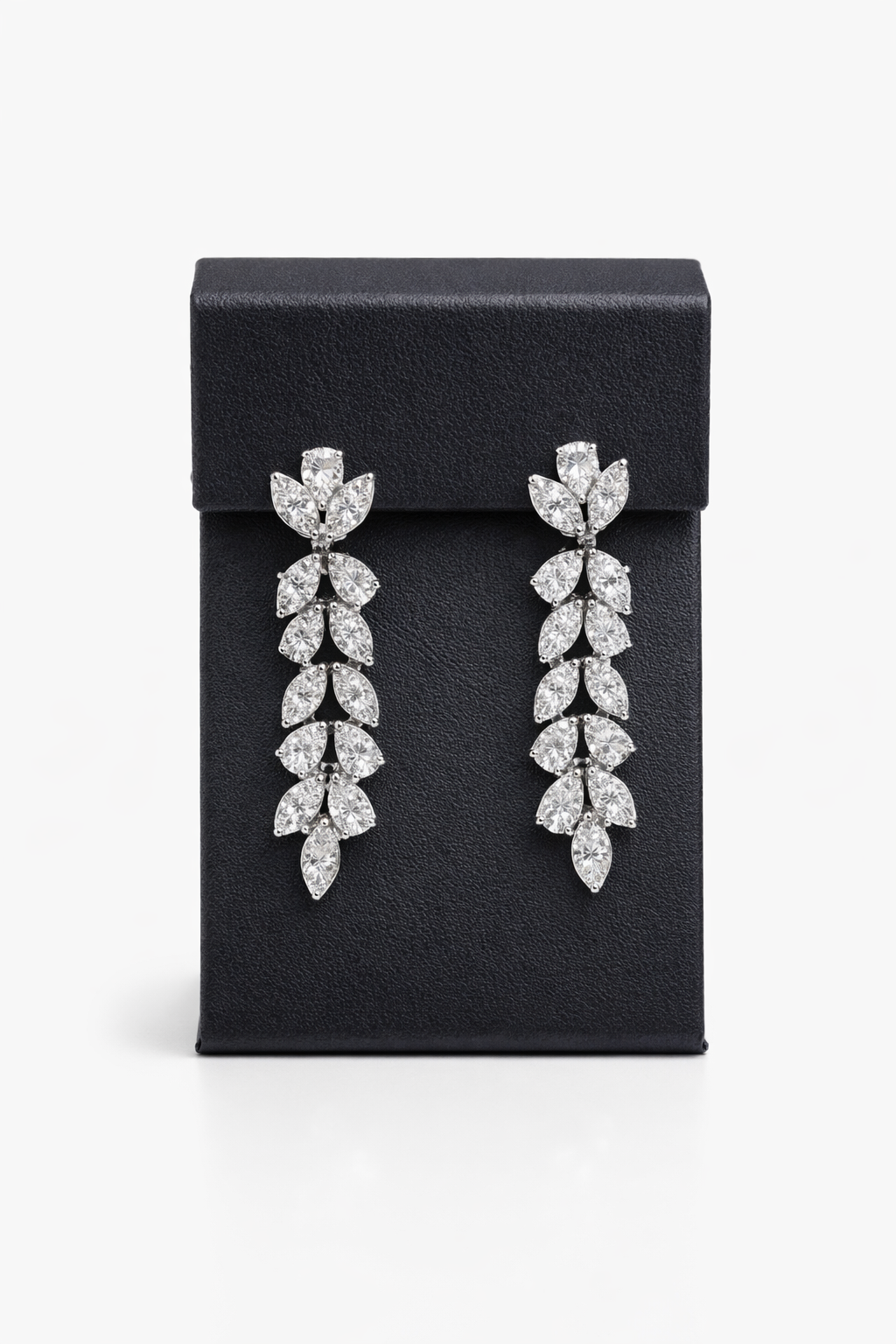Lab Grown Earrings Drop Pear & Marquise 11.65 Carats