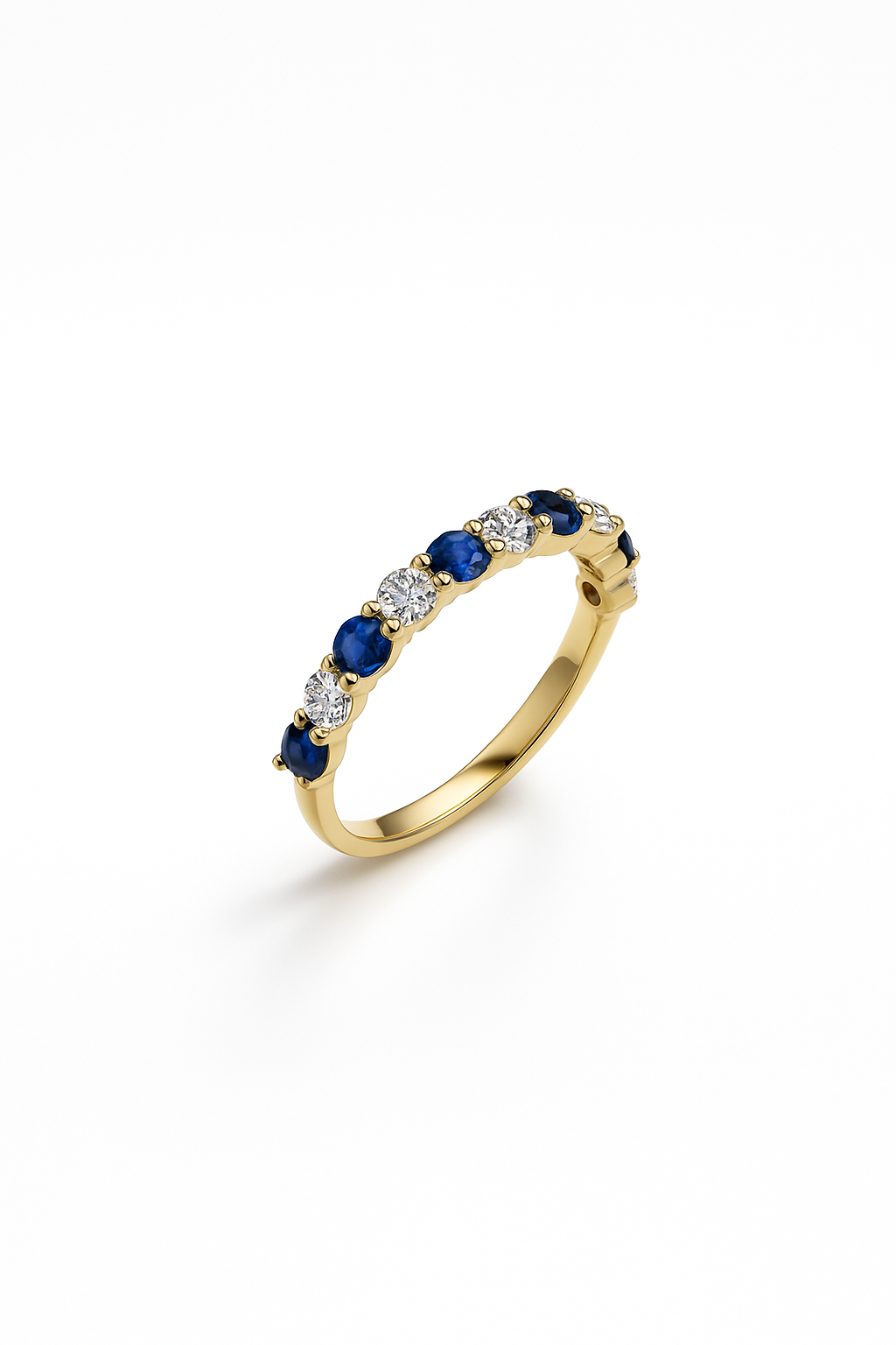 Sapphire and Lab Grown Lab Eternity Ring .90 Carats
