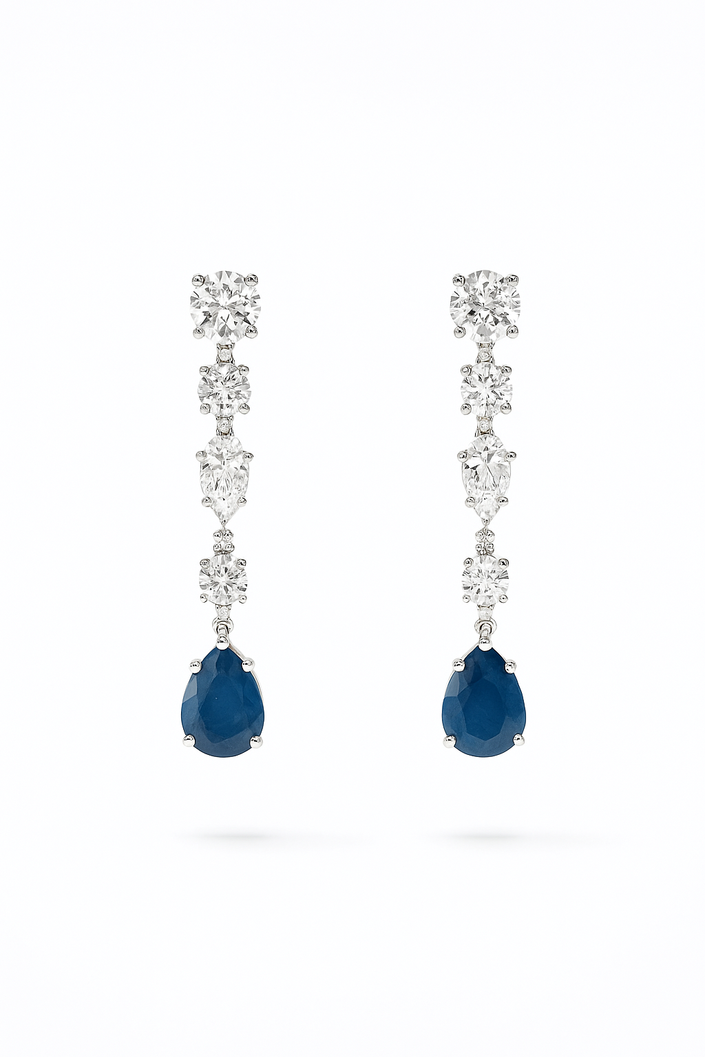 Lab Grown Earrings with Pear Shape Sapphire 9.1 Carats