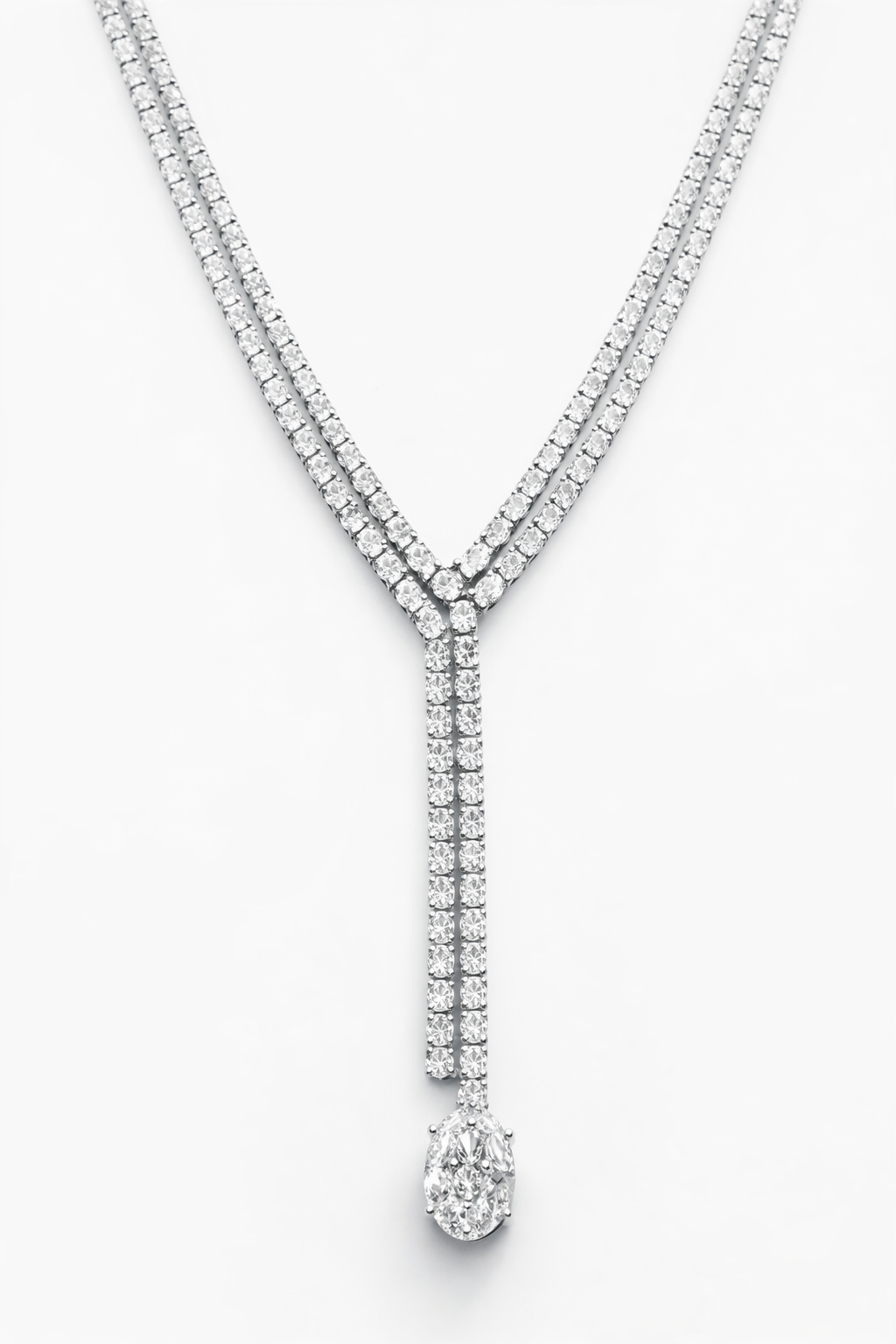 Lab Grown Necklace Oval Shape 27.18 Carats