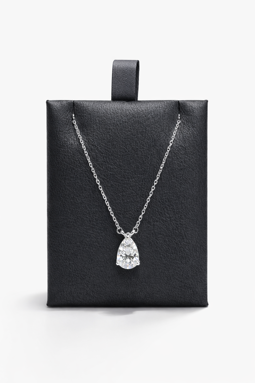 Lab Grown Solitary Necklace Pear Shape 2.0 Carats