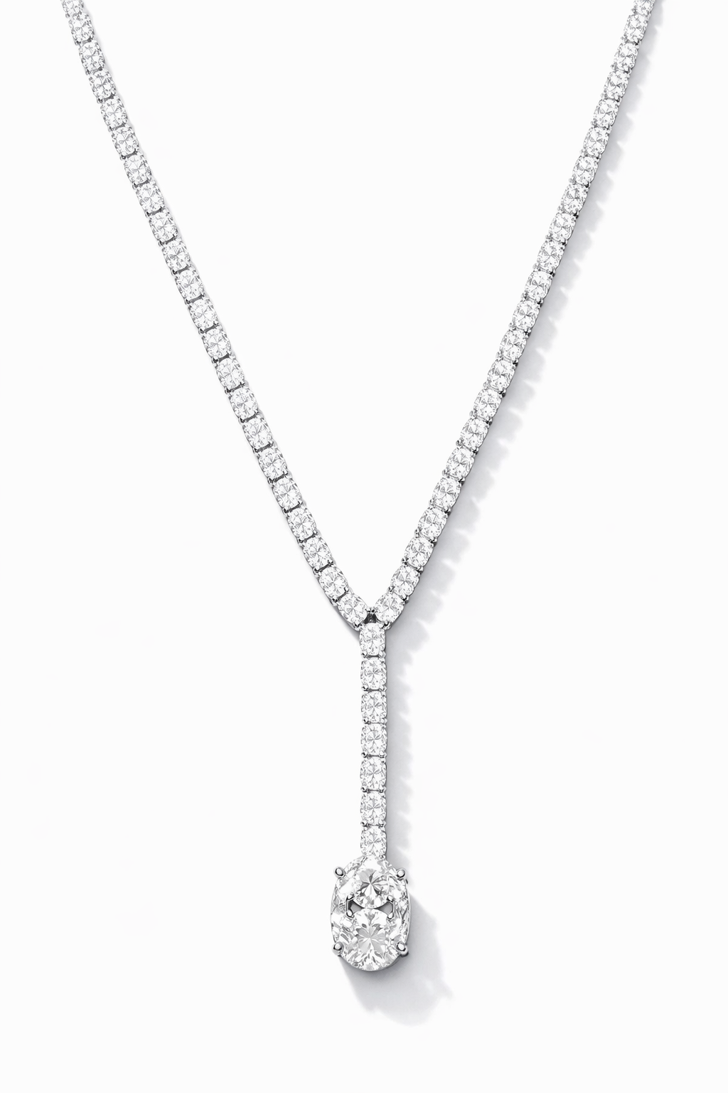 Lab Grown Necklace Oval Shape 14.3 Carats