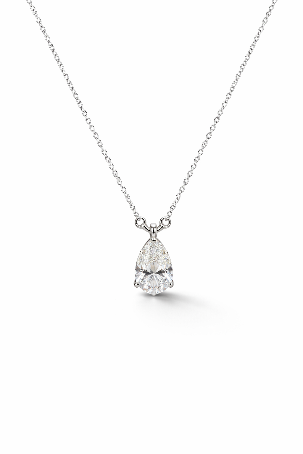 Lab Grown Solitary Necklace Pear Shape 2.0 Carats