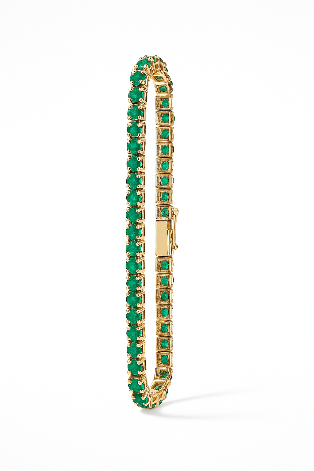 Emerald Round Cut Tennis Bracelet 7.0 Carats