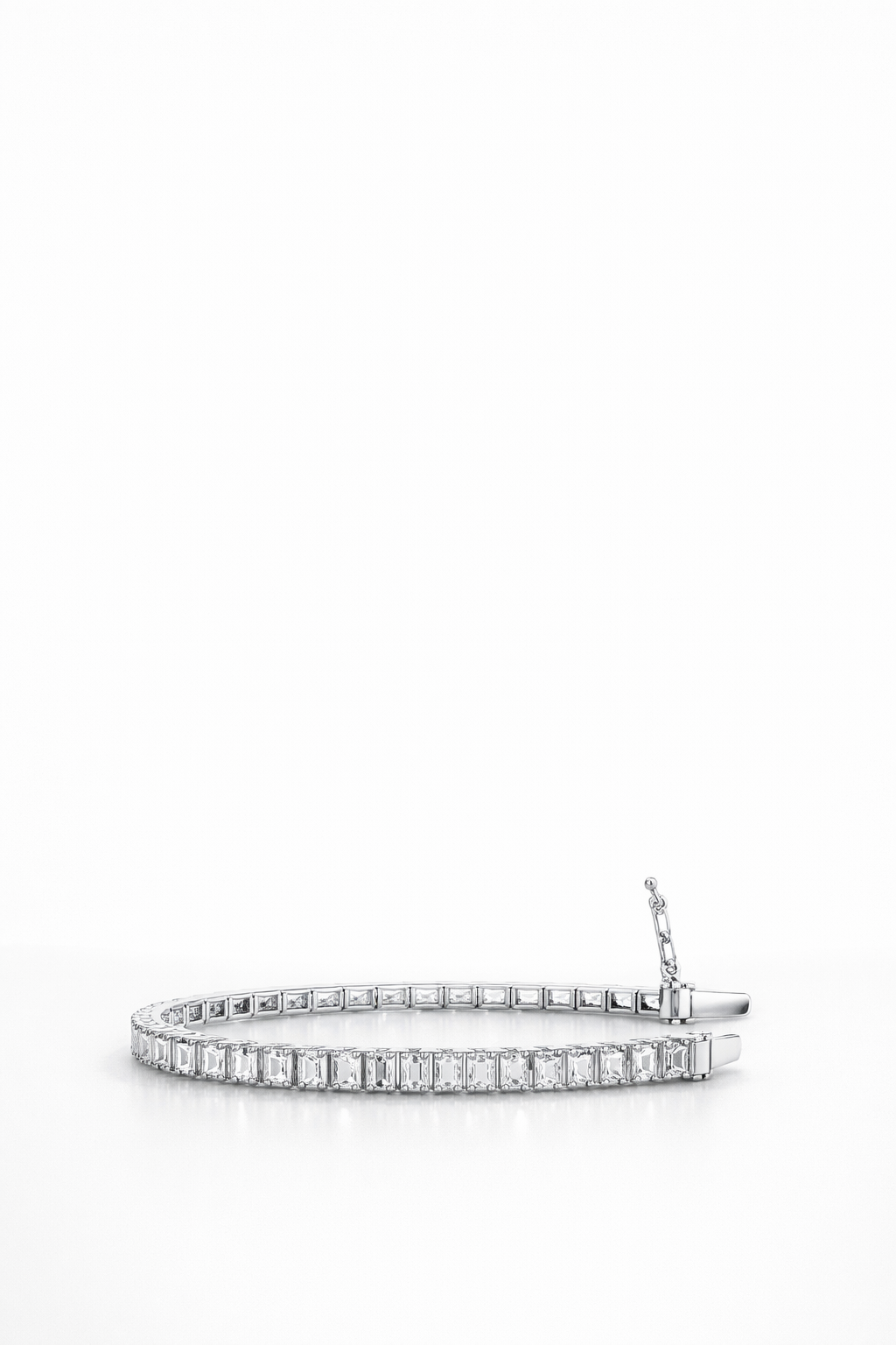 Lab Grown Emerald Shape Tennis Bracelet 7.5 Carats