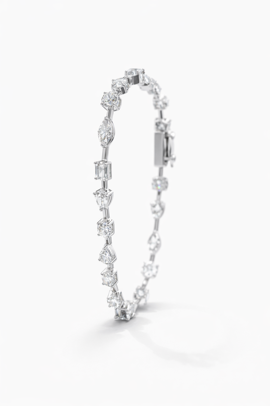 Lab Grown Multishape Tennis Bracelet 5.7 Carats