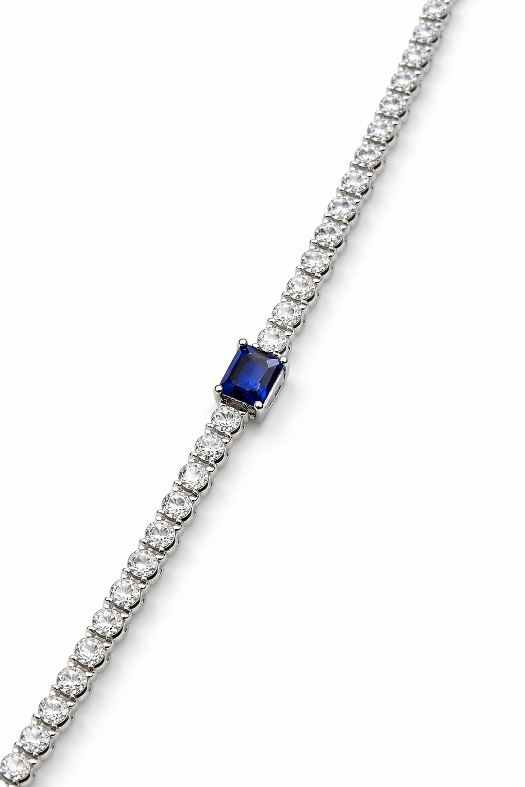 Lab Grown Round Tennis Bracelet with Lab Sapphire Stone 5.7 Carats