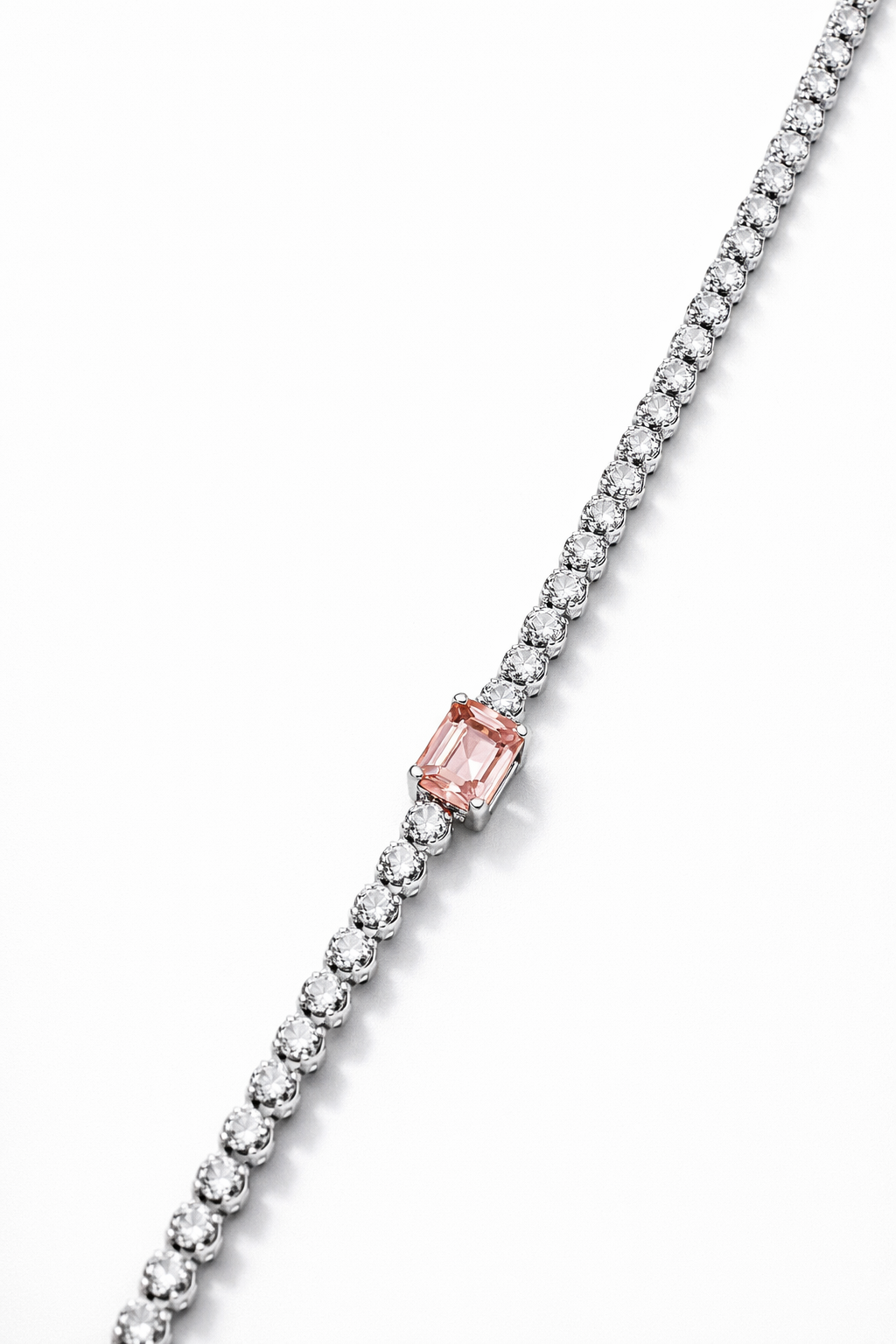 Lab Grown Round Tennis Bracelet with Lab Pink Diamond Stone 5.7 Carats