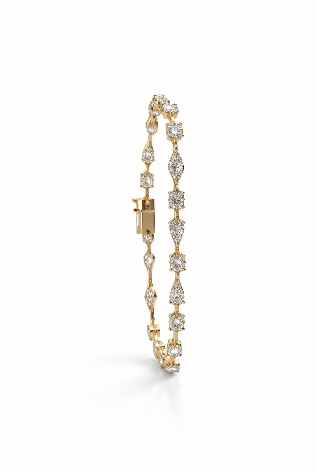 Lab Grown Multishape Tennis Bracelet 5.7 Carats