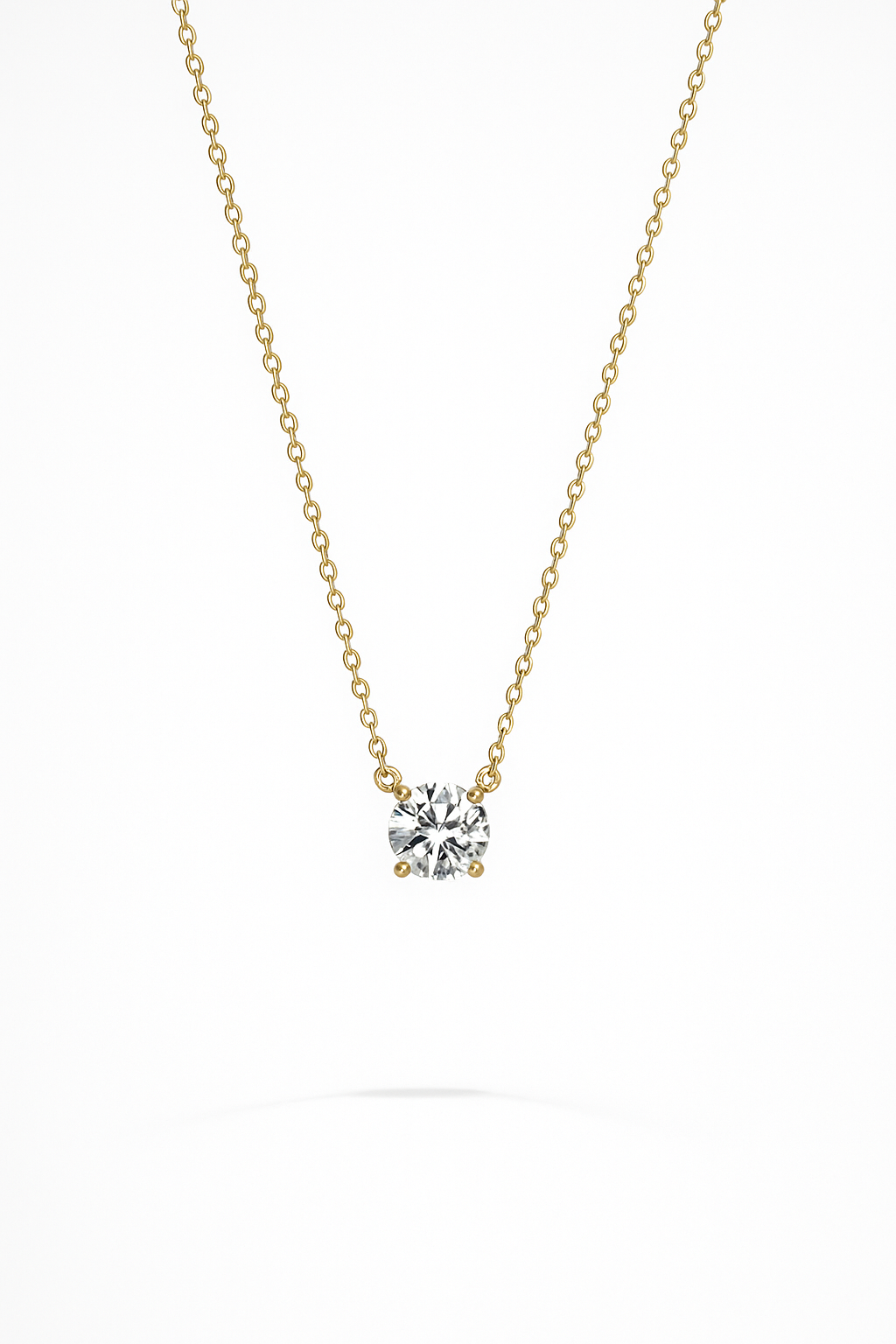 Lab Grown Solitary Necklace Round Shape 1.0 Carats