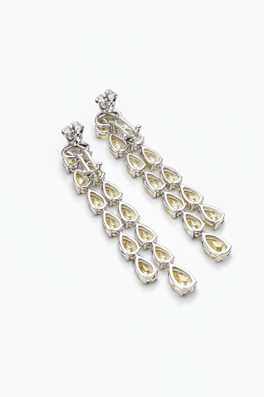 Pear Shape Fancy Yellow Earrings