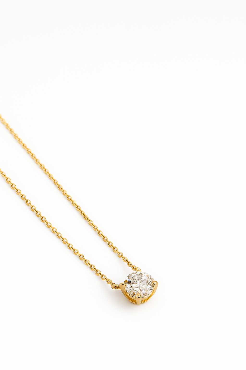 Lab Grown Solitary Necklace Round Shape 2.0 Carats