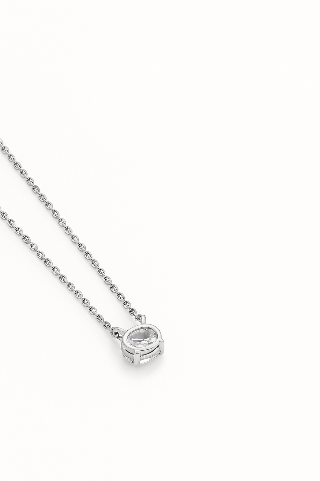 Lab Grown Solitary Necklace Oval Shape 1.0 Carats