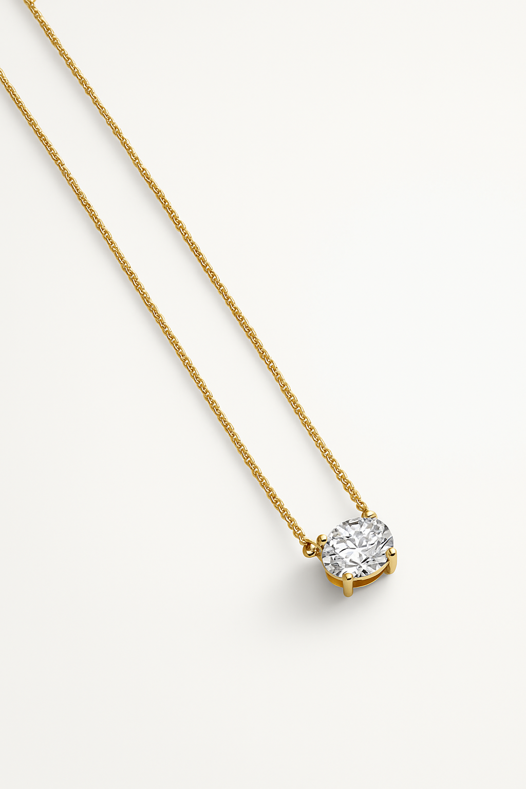 Lab Grown Solitary Necklace Oval Shape 1.0 Carats