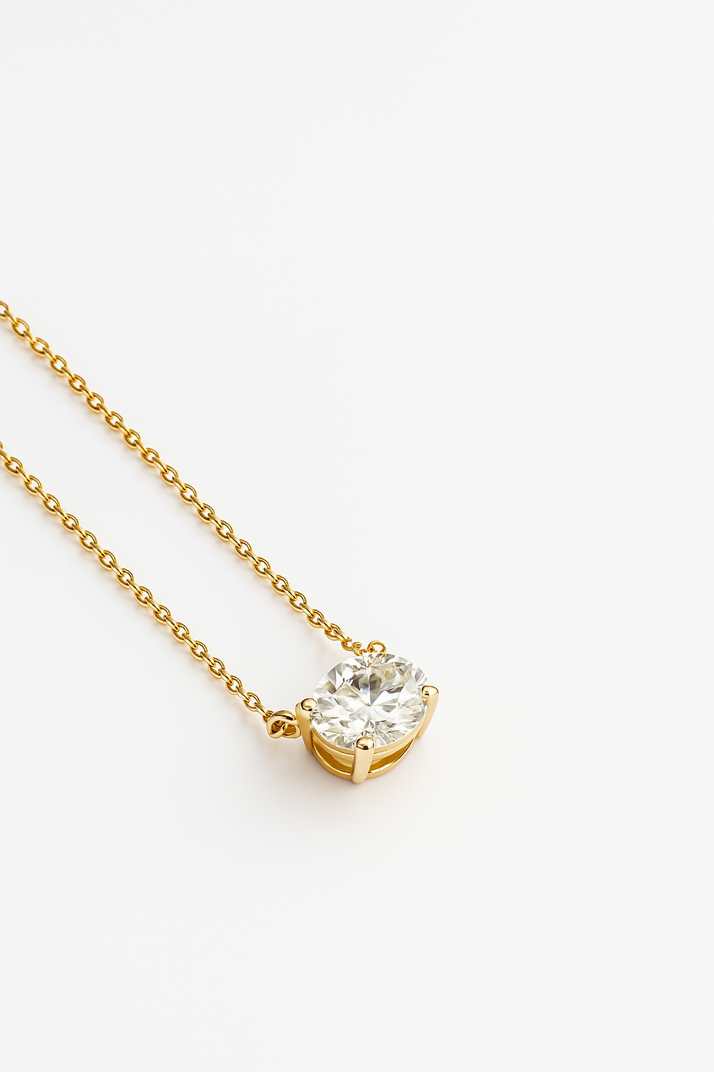 Lab Grown Solitary Necklace Oval Shape 2.0 Carats