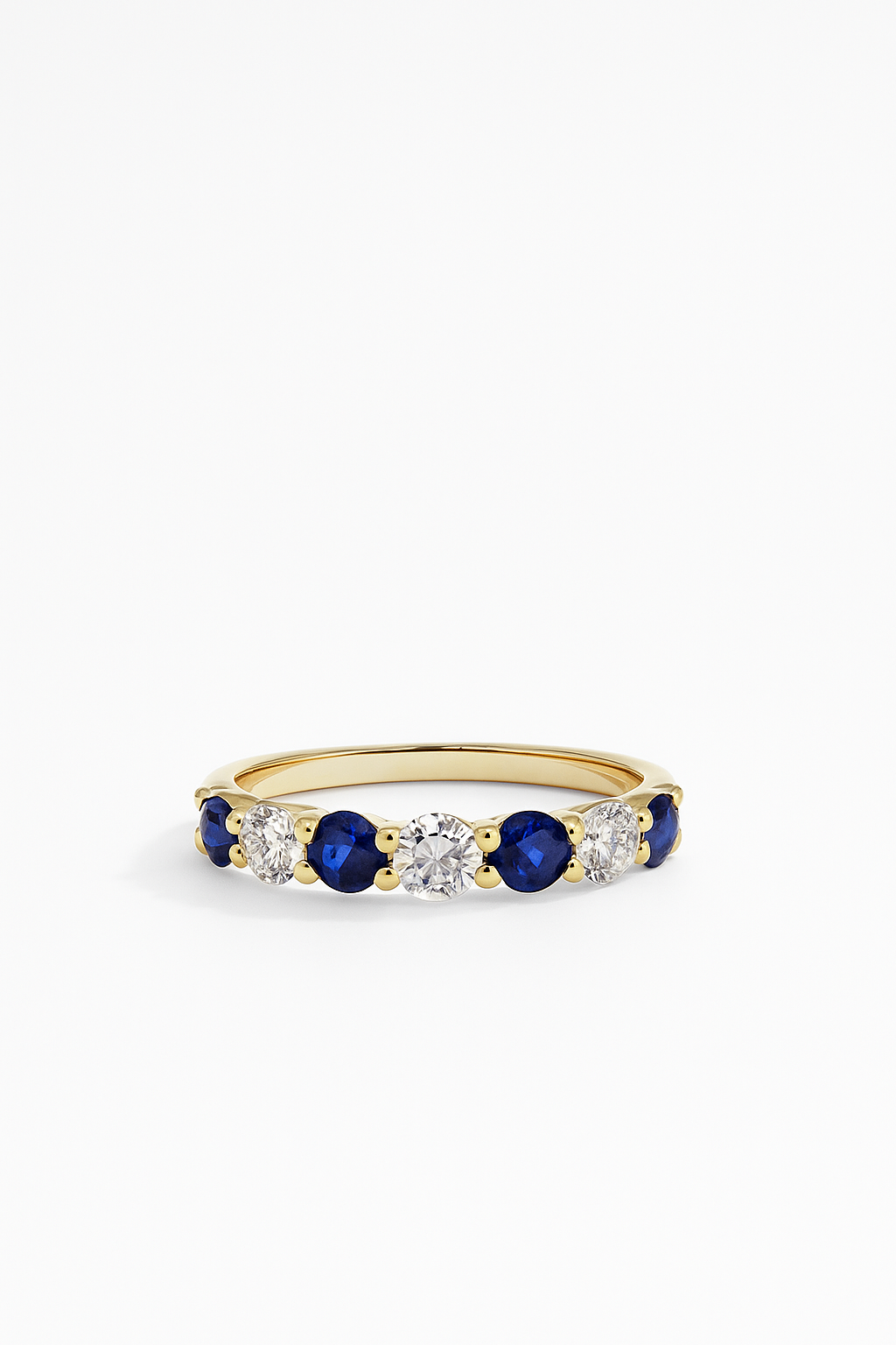 Sapphire Half Eternity Ring with Lab Grown Diamonds 1.20 Carats