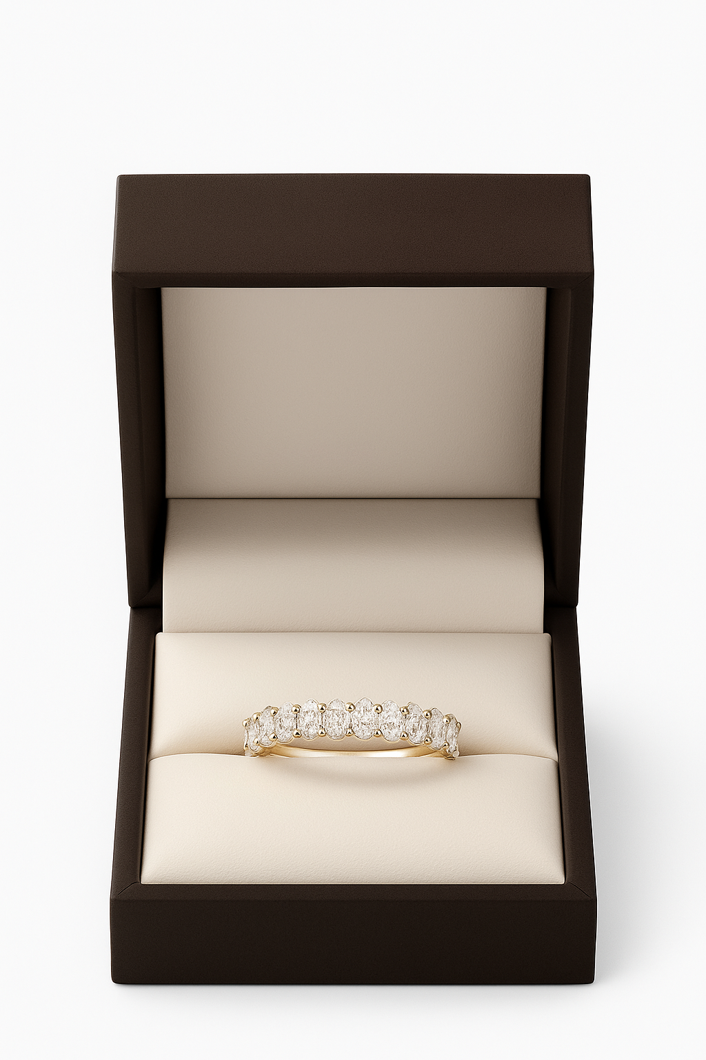 Oval Lab Grown Half Eternity Ring 1.0 Carats