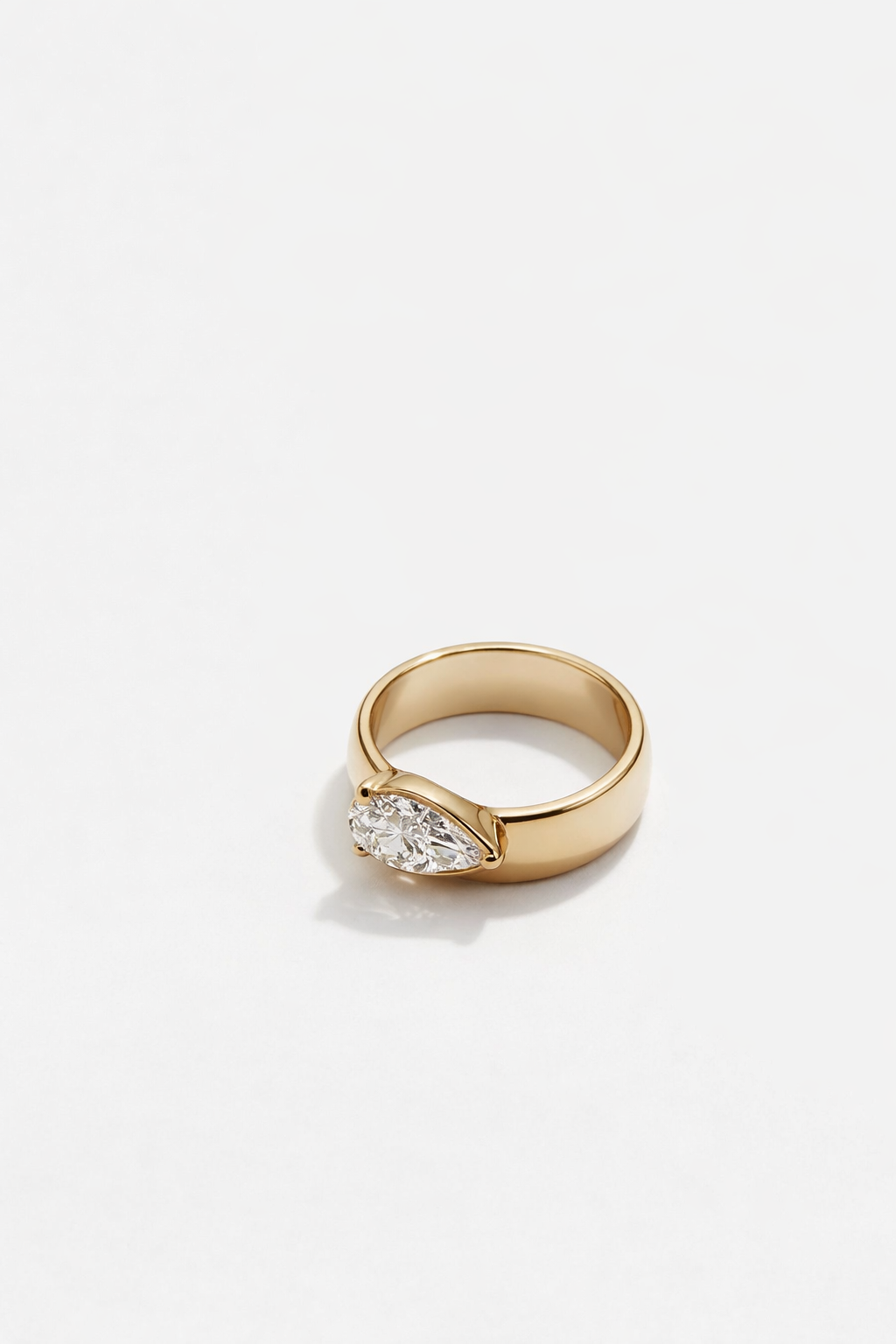 Lab Grown Pear Shape Pinky Chunky Ring 1.0 Carat
