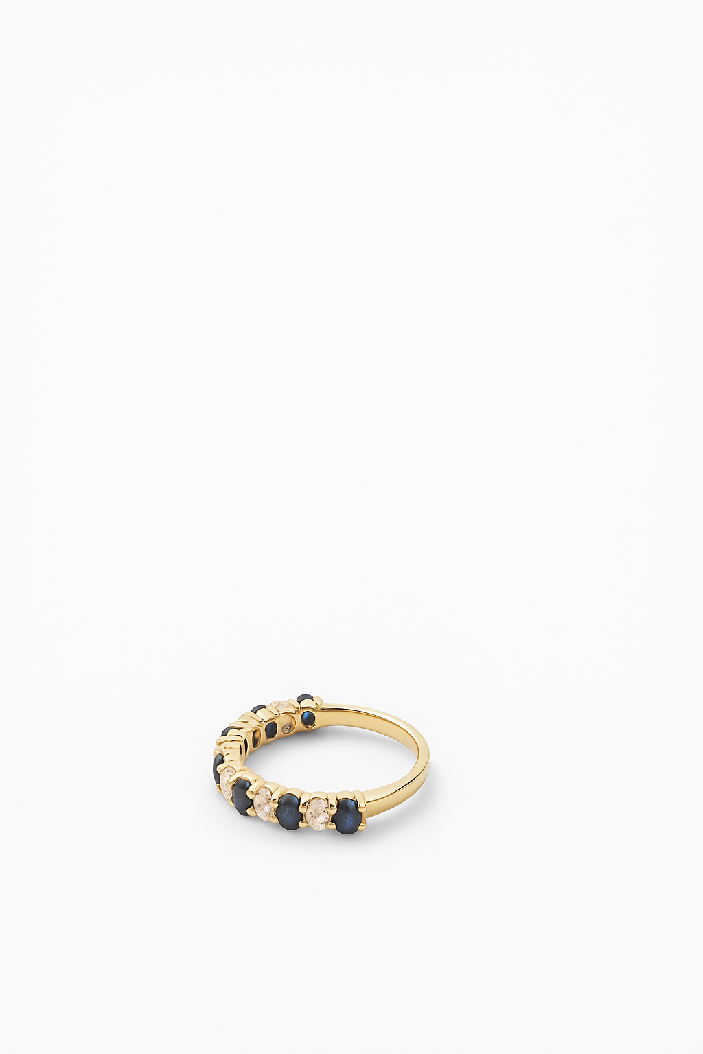 Oval Half Eternity Ring with Sapphire and Lab Grown 1.6 Carats