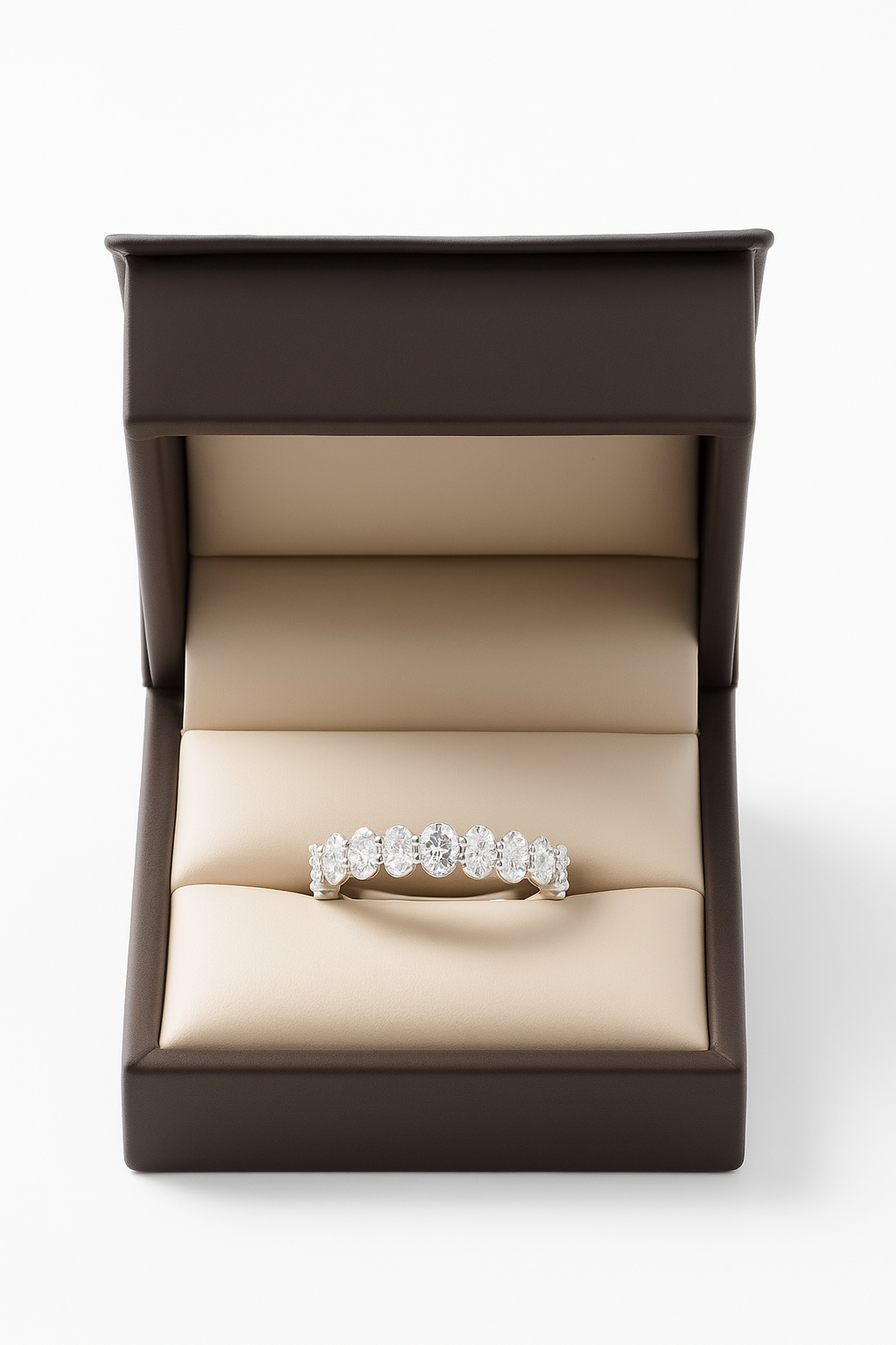 Oval Half Eternity Ring with Lab Diamonds 1.6 Carats