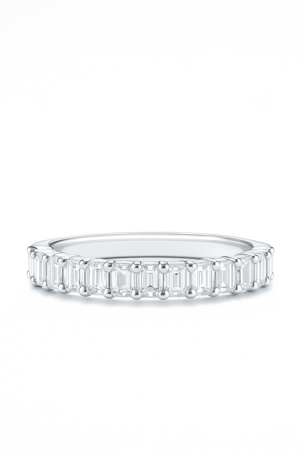 Emerald Lab Grown Diamonds Half Eternity Ring 1.6 Carats
