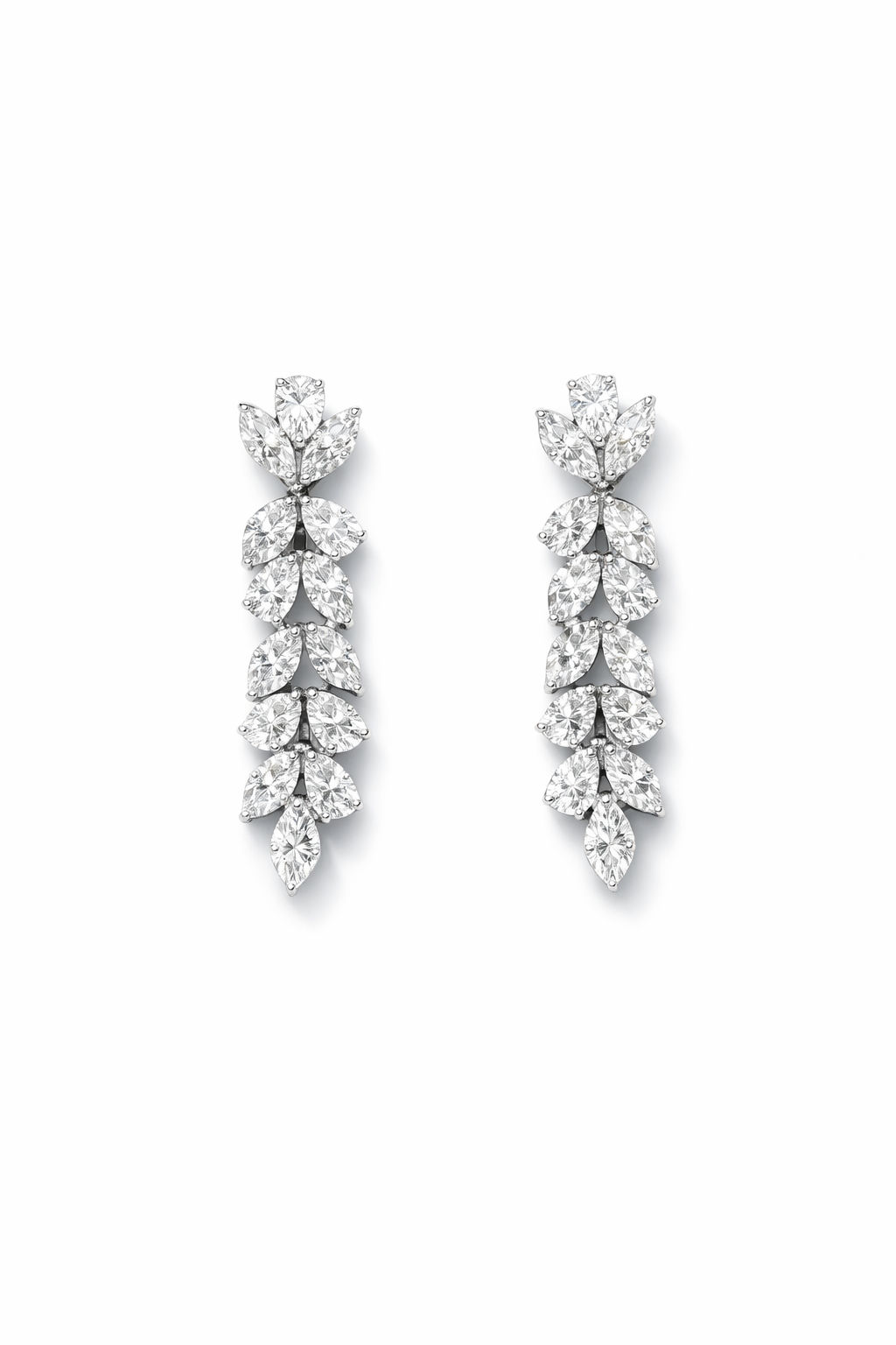 Lab Grown Earrings Drop Pear & Marquise 11.65 Carats