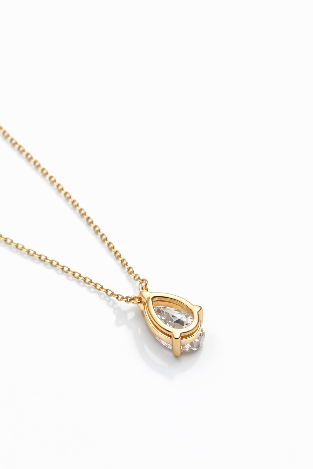 Lab Grown Solitary Necklace Pear Shape 3.0 Carats