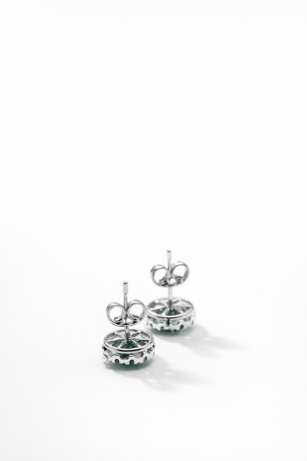 Halo Round Earrings With Lab Grown Diamonds & Emeralds 2.0 Carats