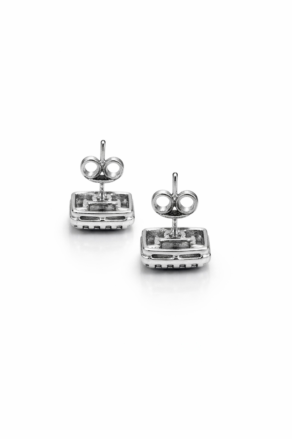 Halo Earrings With Lab Grown Diamonds & Sapphires 2.5 Carats