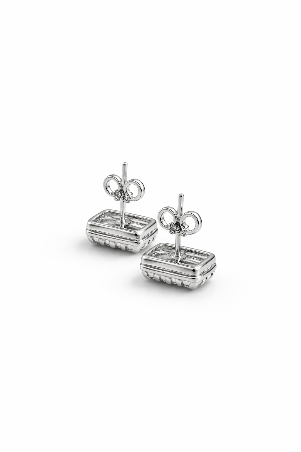 Halo Earrings With Lab Grown Diamonds & Rubies 2.5 Carats