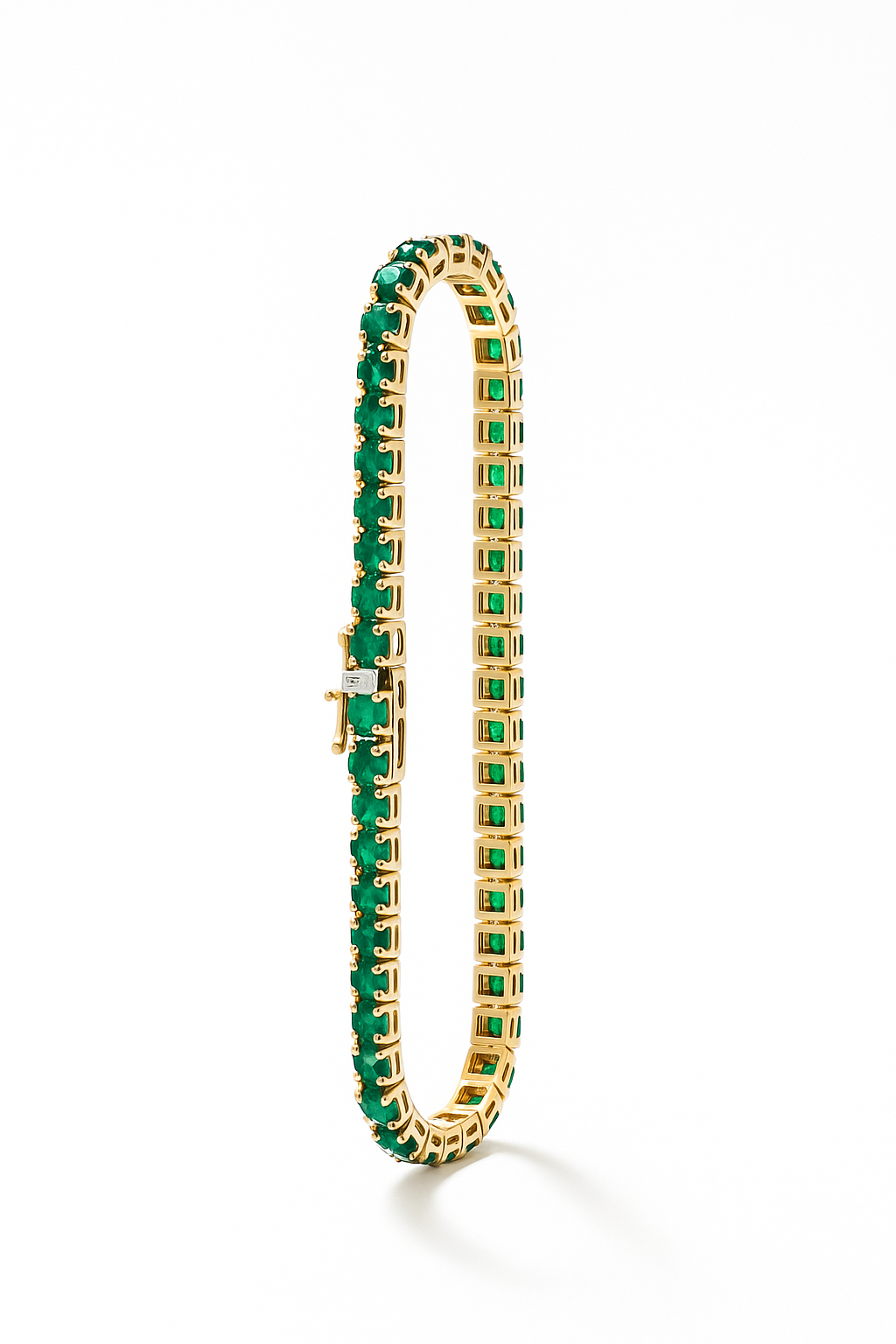 Emerald Round Cut Tennis Bracelet 7.0 Carats