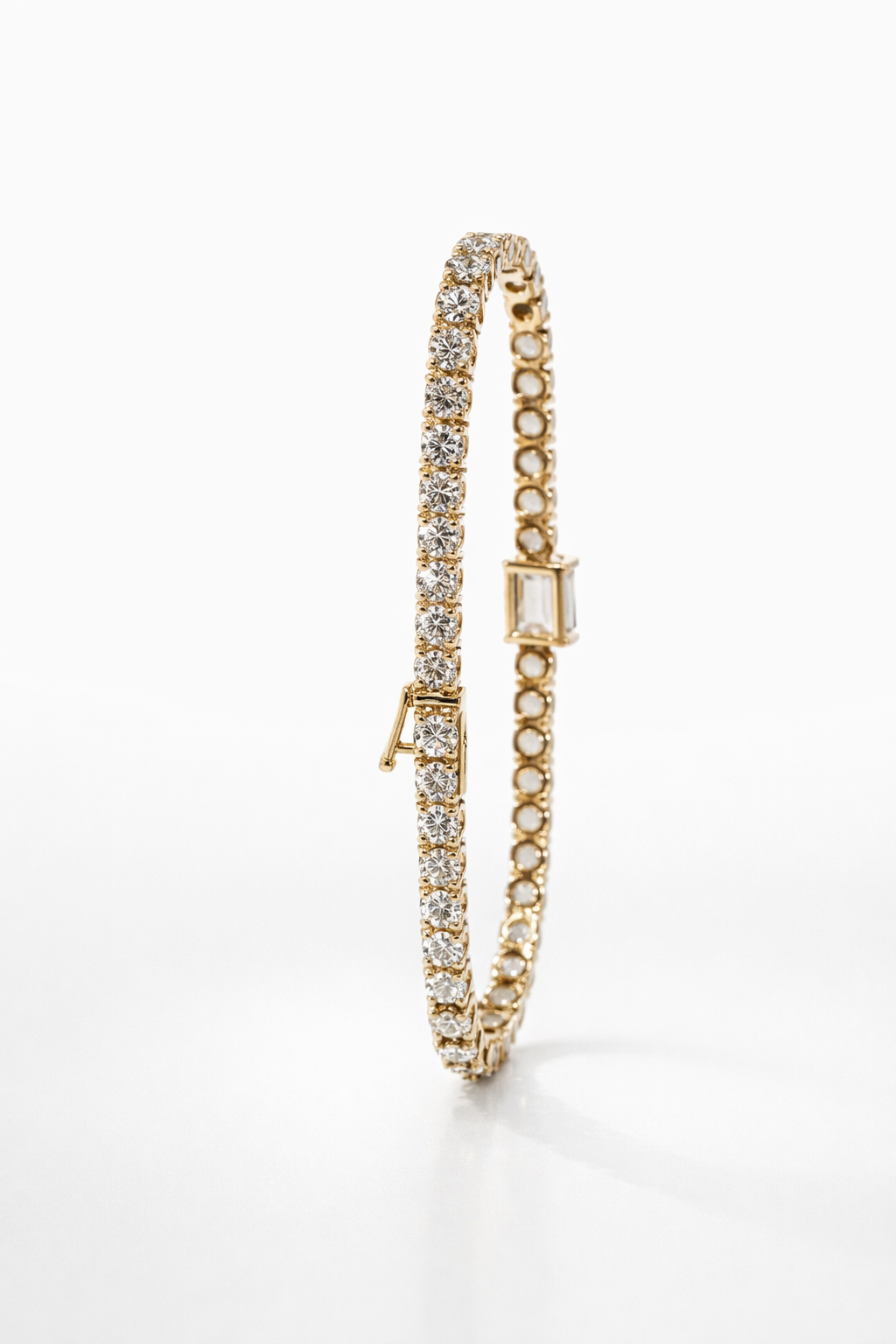 Lab Grown Round Tennis Bracelet with Emerald Stone 10.0 Carats