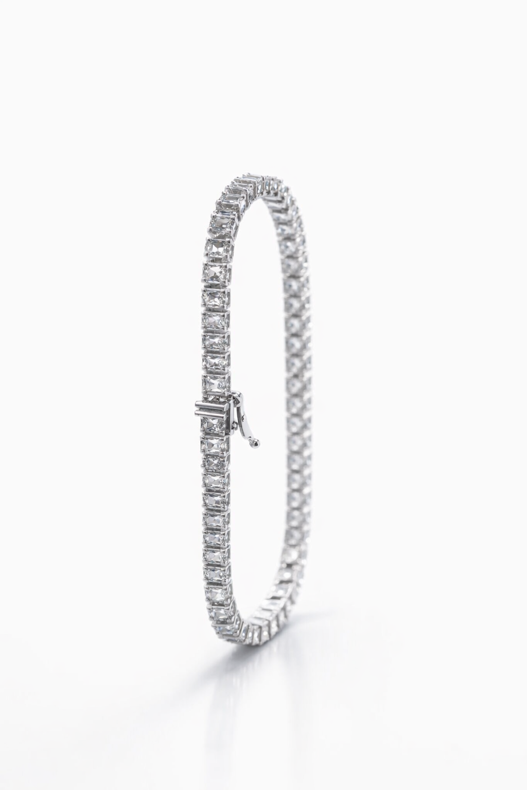 Lab Grown Emerald Shape Tennis Bracelet 7.5 Carats