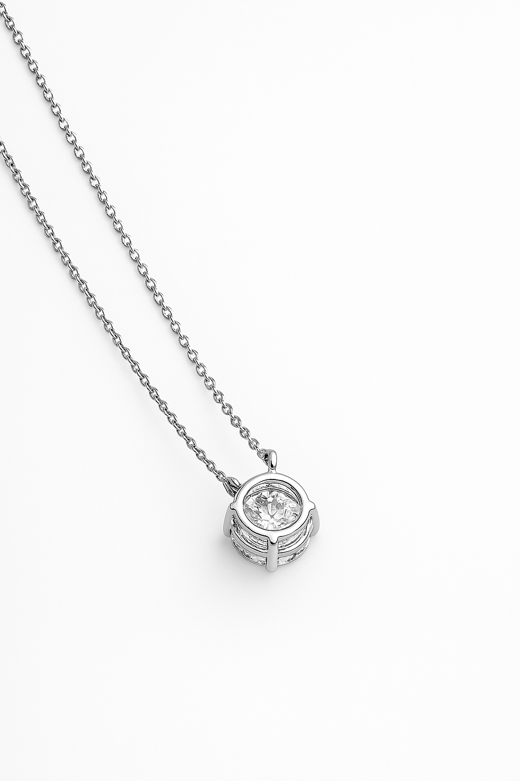 Lab Grown Solitary Necklace Round Shape 3.0 Carats