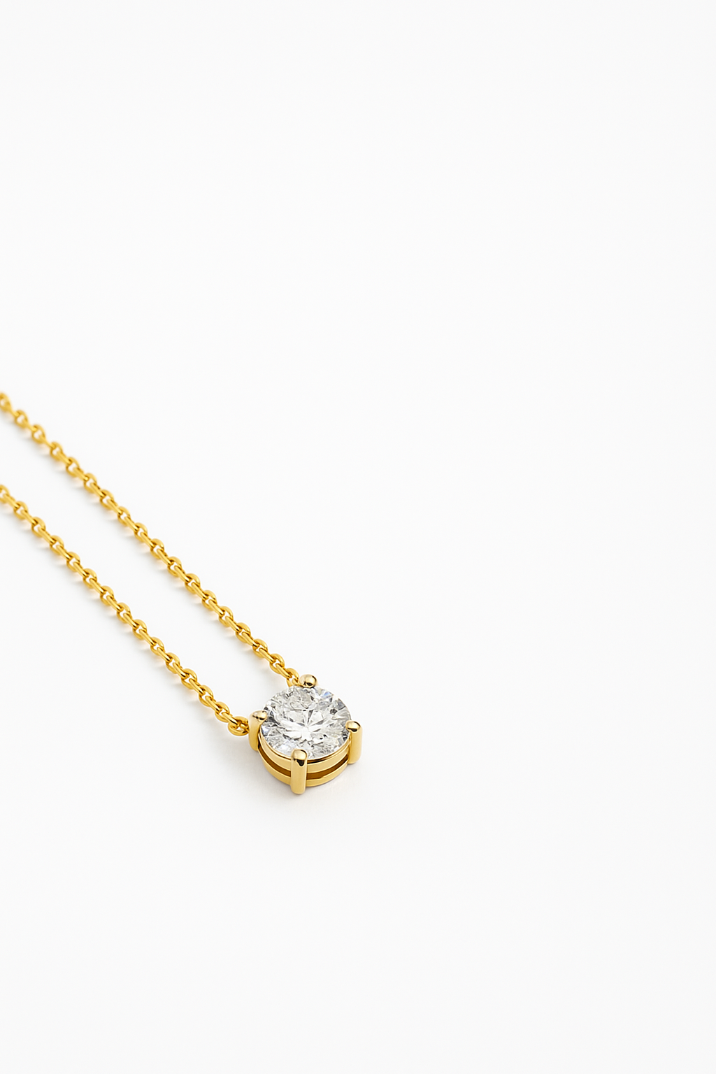 Lab Grown Solitary Necklace Round Shape 1.0 Carats