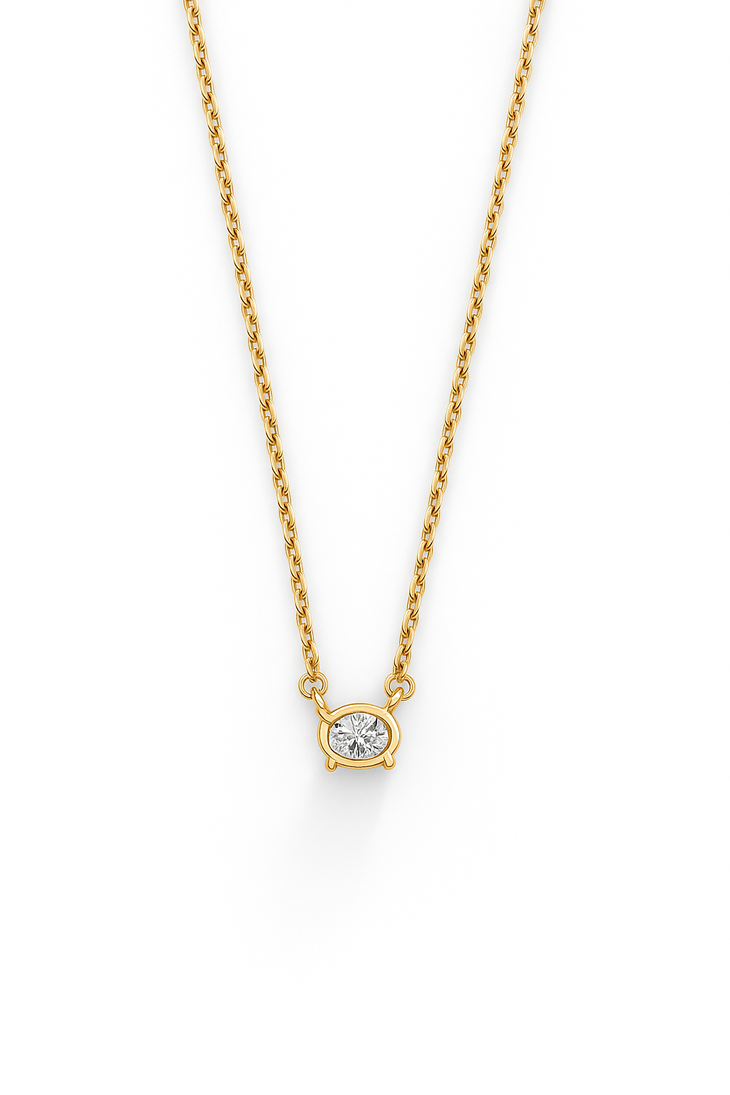 Lab Grown Solitary Necklace Oval Shape 1.0 Carats