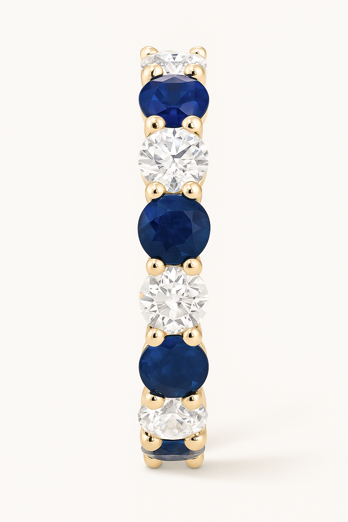 Sapphire Half Eternity Ring with Lab Grown Diamonds 1.20 Carats
