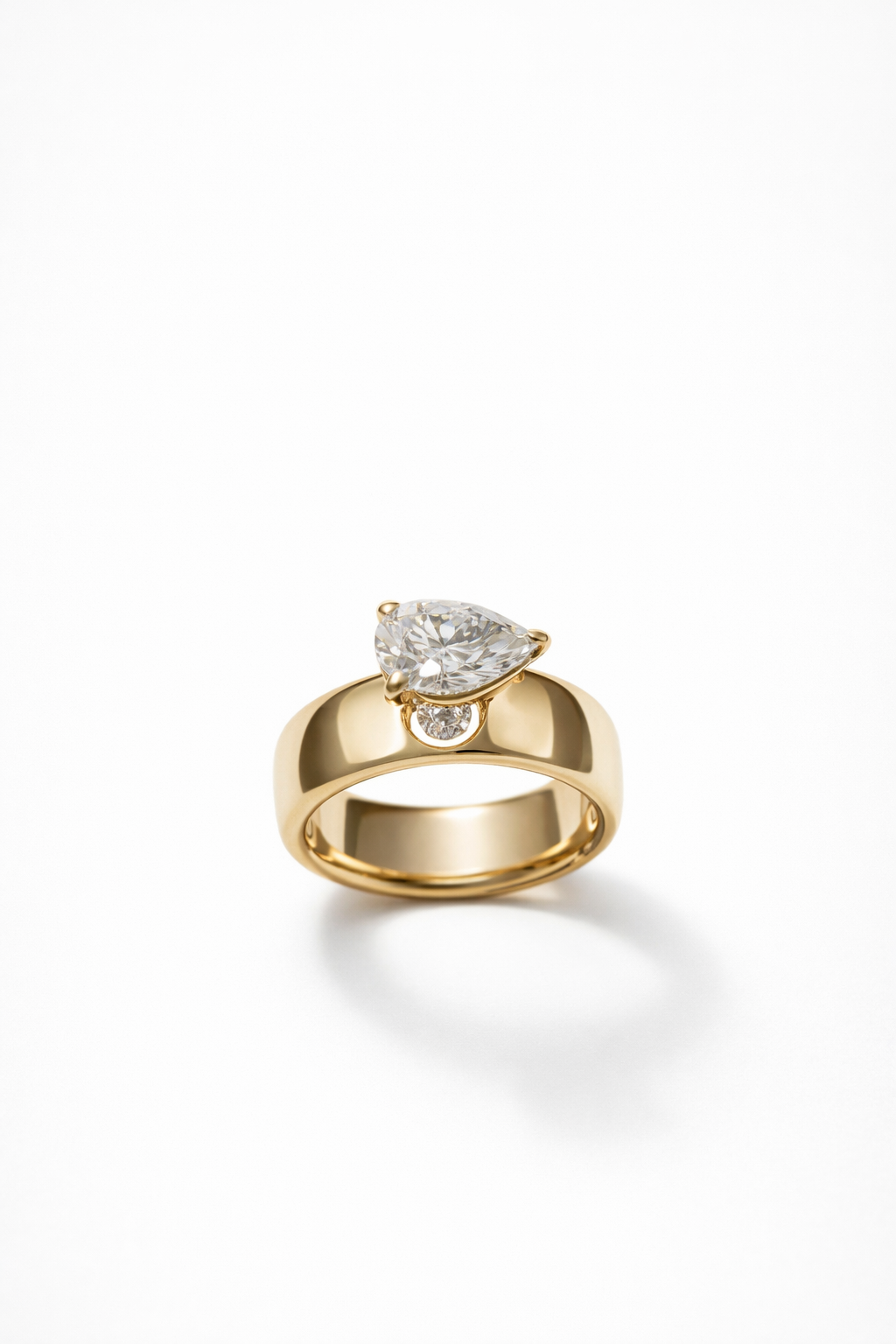 Lab Grown Pear Shape Pinky Chunky Ring 1.0 Carat